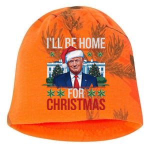 ILl Be Home For Christmas Funny Trump Ugly Christmas Kati - Camo Knit Beanie