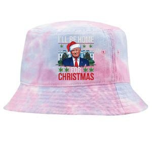 ILl Be Home For Christmas Funny Trump Ugly Christmas Tie-Dyed Bucket Hat