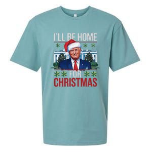 ILl Be Home For Christmas Funny Trump Ugly Christmas Sueded Cloud Jersey T-Shirt