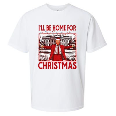 ILl Be Home For Christmas Santa Funny Trump 2024 Sueded Cloud Jersey T-Shirt