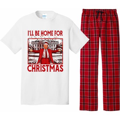 ILl Be Home For Christmas Santa Funny Trump 2024 Pajama Set