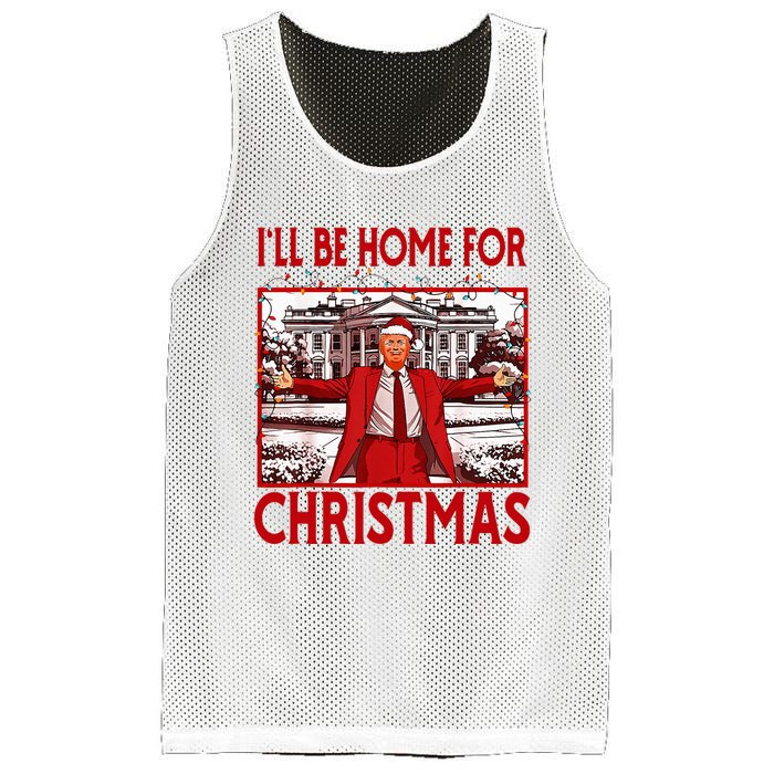 ILl Be Home For Christmas Santa Funny Trump 2024 Mesh Reversible Basketball Jersey Tank