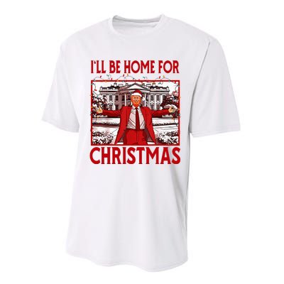 ILl Be Home For Christmas Santa Funny Trump 2024 Performance Sprint T-Shirt