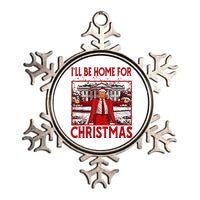 ILl Be Home For Christmas Santa Funny Trump 2024 Metallic Star Ornament