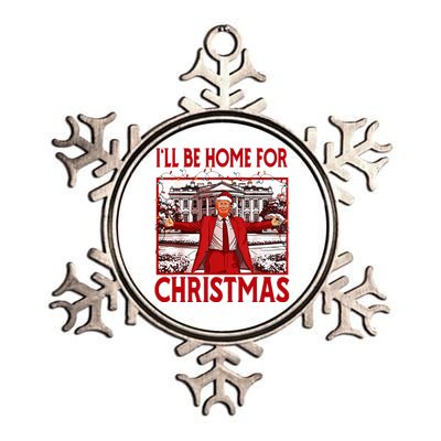 ILl Be Home For Christmas Santa Funny Trump 2024 Metallic Star Ornament