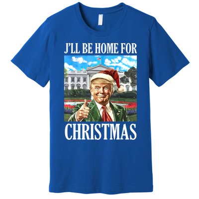 ILl Be Home For Christmas Funny Santa Trump 2024 Xmas Gift Premium T-Shirt