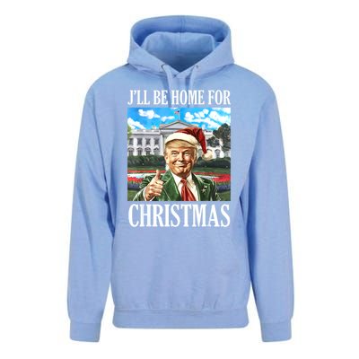 ILl Be Home For Christmas Funny Santa Trump 2024 Xmas Gift Unisex Surf Hoodie