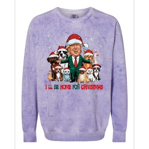 ILl Be Home For Christmas Meme Santa Claus Trump 2024 Colorblast Crewneck Sweatshirt