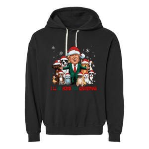 ILl Be Home For Christmas Meme Santa Claus Trump 2024 Garment-Dyed Fleece Hoodie