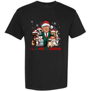 ILl Be Home For Christmas Meme Santa Claus Trump 2024 Garment-Dyed Heavyweight T-Shirt