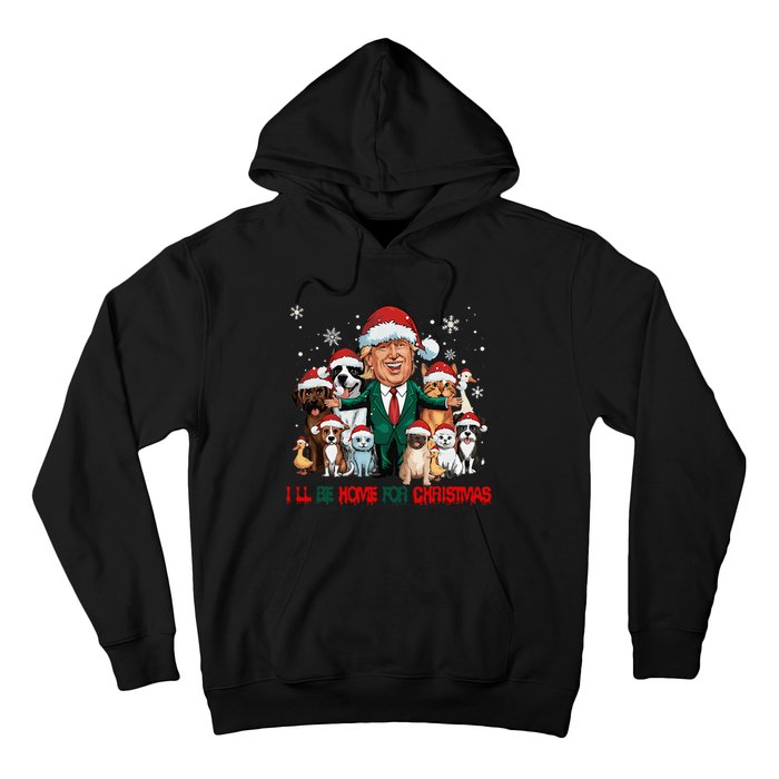 ILl Be Home For Christmas Meme Santa Claus Trump 2024 Hoodie