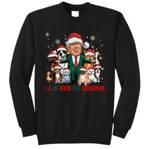 ILl Be Home For Christmas Meme Santa Claus Trump 2024 Sweatshirt