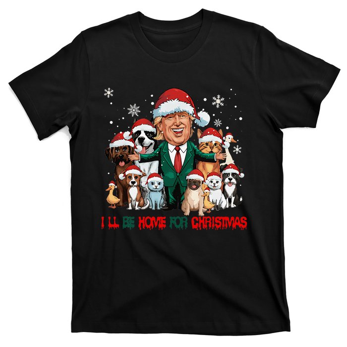 ILl Be Home For Christmas Meme Santa Claus Trump 2024 T-Shirt