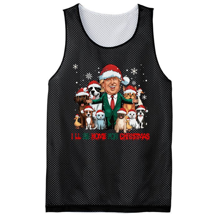 ILl Be Home For Christmas Meme Santa Claus Trump 2024 Mesh Reversible Basketball Jersey Tank