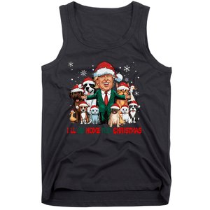 ILl Be Home For Christmas Meme Santa Claus Trump 2024 Tank Top