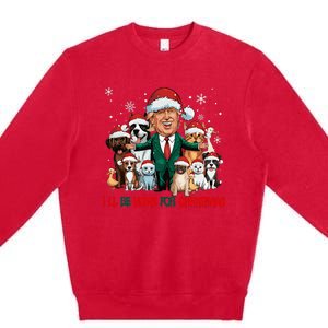 ILl Be Home For Christmas Meme Santa Claus Trump 2024 Premium Crewneck Sweatshirt