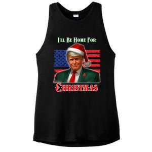 ILl Be Home For Christmas Funny Trump Xmas Holiday Santa Gift Ladies PosiCharge Tri-Blend Wicking Tank