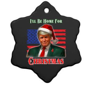 ILl Be Home For Christmas Funny Trump Xmas Holiday Santa Gift Ceramic Star Ornament