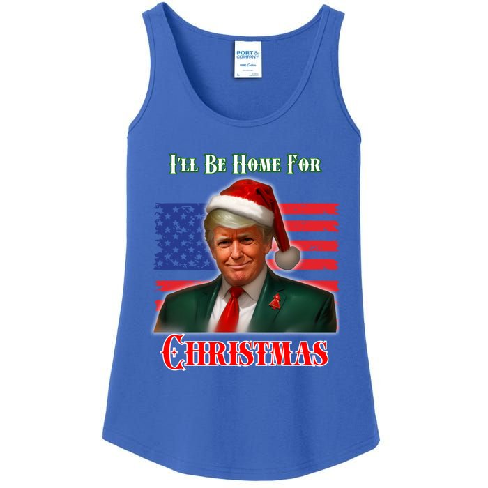 ILl Be Home For Christmas Funny Trump Xmas Holiday Santa Gift Ladies Essential Tank