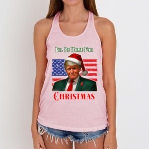 ILl Be Home For Christmas Funny Trump Xmas Holiday Santa Gift Women's Knotted Racerback Tank