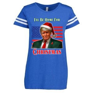 ILl Be Home For Christmas Funny Trump Xmas Holiday Santa Gift Enza Ladies Jersey Football T-Shirt