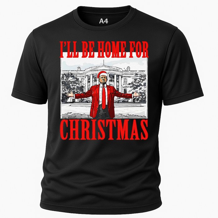 ILl Be Home For Christmas Santa Funny Trump Xmas Pajamas Gift Cooling Performance Crew T-Shirt