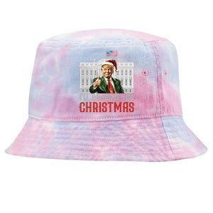 ILl Be Home For Christmas Funny Trump Tie-Dyed Bucket Hat