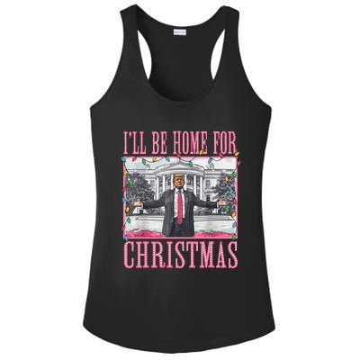 ILl Be Home For Christmas Santa Trump Xmas Pajamas Ladies PosiCharge Competitor Racerback Tank