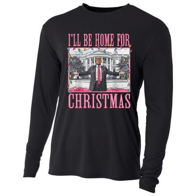 ILl Be Home For Christmas Santa Trump Xmas Pajamas Cooling Performance Long Sleeve Crew