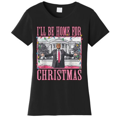 ILl Be Home For Christmas Santa Trump Xmas Pajamas Women's T-Shirt