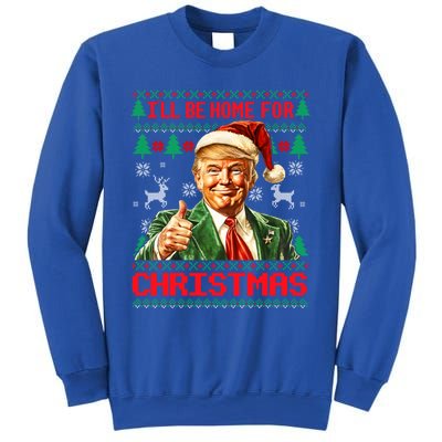 ILl Be Home For Christmas Funny Santa Trump Pajamas Ugly Great Gift Sweatshirt