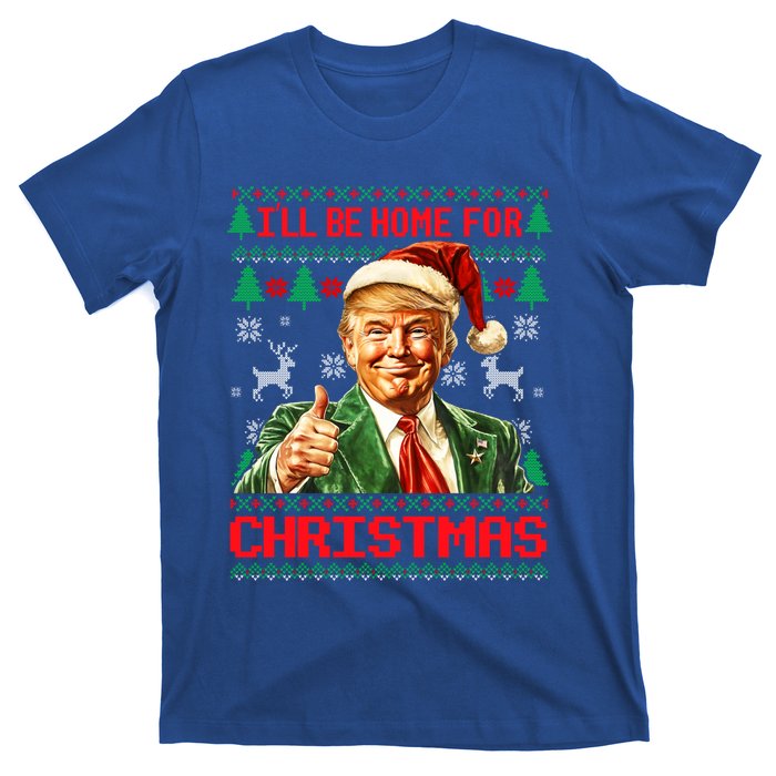 ILl Be Home For Christmas Funny Santa Trump Pajamas Ugly Great Gift T-Shirt