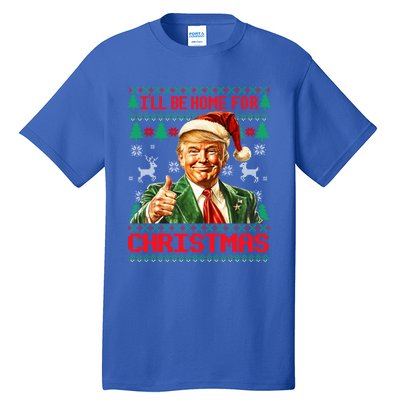 ILl Be Home For Christmas Funny Santa Trump Pajamas Ugly Great Gift Tall T-Shirt