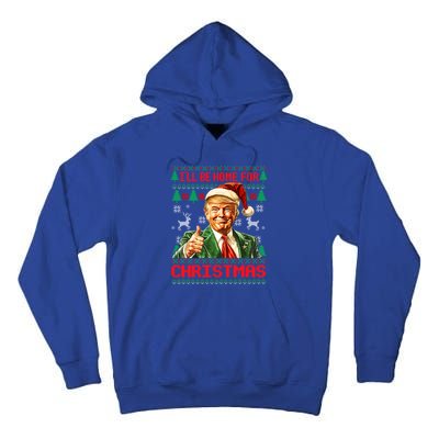 ILl Be Home For Christmas Funny Santa Trump Pajamas Ugly Great Gift Tall Hoodie