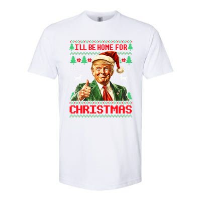 ILl Be Home For Christmas Funny Santa Trump Pajamas Ugly Great Gift Softstyle CVC T-Shirt