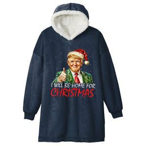 ILl Be Home For Christmas Funny Trump Xmas Santa Pajamas Gift Hooded Wearable Blanket