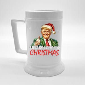 ILl Be Home For Christmas Funny Trump Xmas Santa Pajamas Gift Beer Stein