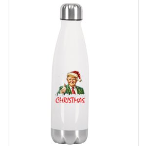 ILl Be Home For Christmas Funny Trump Xmas Santa Pajamas Gift Stainless Steel Insulated Water Bottle