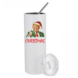 ILl Be Home For Christmas Funny Trump Xmas Santa Pajamas Gift Stainless Steel Tumbler