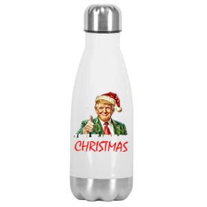 ILl Be Home For Christmas Funny Trump Xmas Santa Pajamas Gift Stainless Steel Insulated Water Bottle