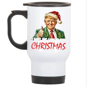 ILl Be Home For Christmas Funny Trump Xmas Santa Pajamas Gift Stainless Steel Travel Mug