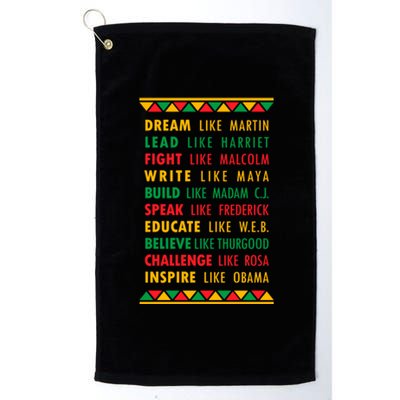 Inspirational Black History Leaders Gift Platinum Collection Golf Towel