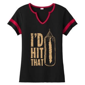 Id Boxing Hit That Ladies Halftime Notch Neck Tee