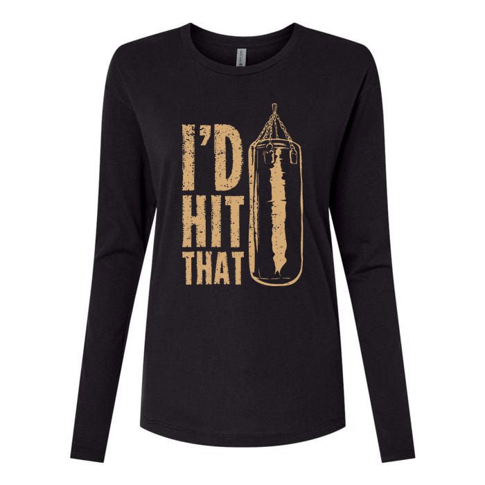 Id Boxing Hit That Womens Cotton Relaxed Long Sleeve T-Shirt