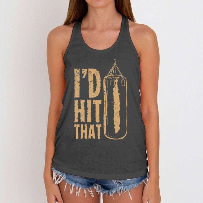 Id Boxing Hit That Women's Knotted Racerback Tank