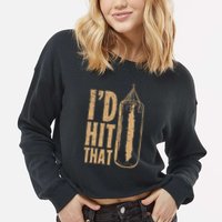 Id Boxing Hit That Cropped Pullover Crew