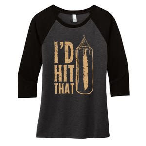 Id Boxing Hit That Women's Tri-Blend 3/4-Sleeve Raglan Shirt