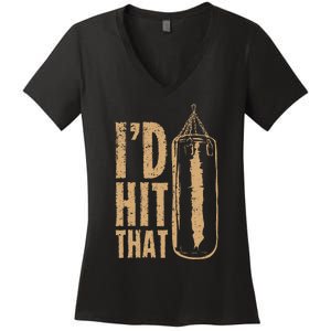 Id Boxing Hit That Women's V-Neck T-Shirt