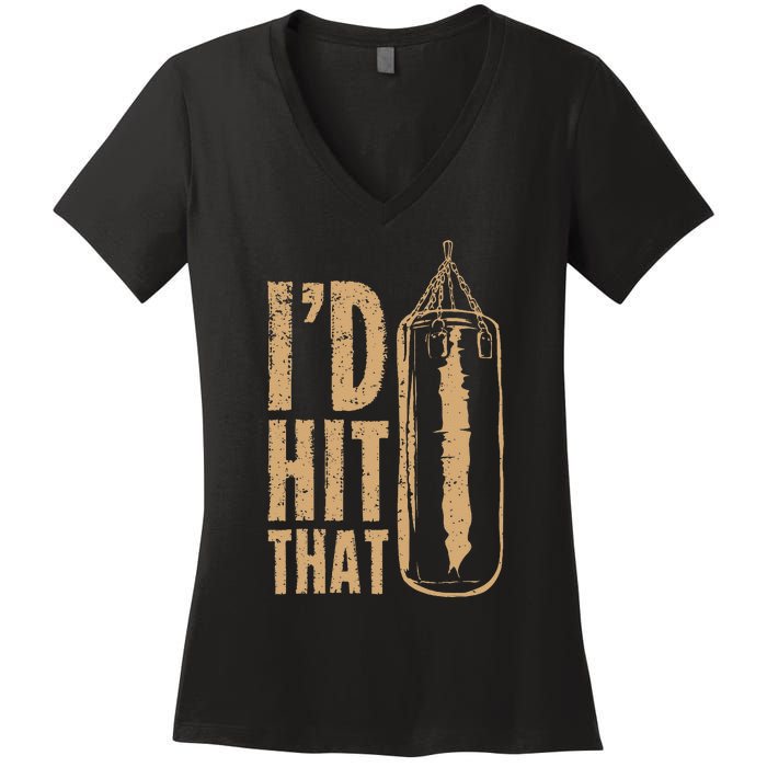 Id Boxing Hit That Women's V-Neck T-Shirt