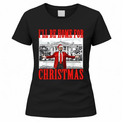 ILl Be Home For Christmas Santa Funny Trump Xmas Pajamas Women's T-Shirt